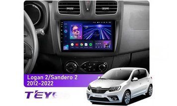 Штатна магнітола Teyes CC3 6+128 Gb 360&deg; Renault Logan 2 2012-2022, Sandero 2 2013-2022 (F1) (B) 9" 39161 фото