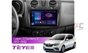 Штатна магнітола Teyes CC3 6+128 Gb Renault Logan 2 2012-2022 Sandero 2 2013-2022 (F2) (B) 9" 2k (L1) 39160 фото